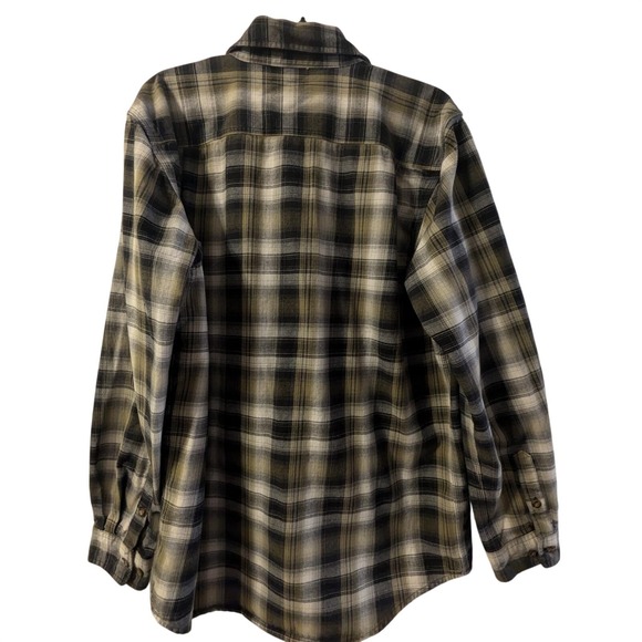 Carhartt Plaid Button Down Shirt Men's Large Gray Cotton Workwear - Picture 5 of 6